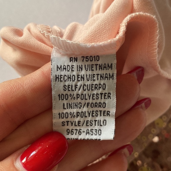 🚨PRICE DROP🚨 Jodi Kristopher Blush Sequined Cocktail Dress Size 1 EUC - Picture 6 of 7